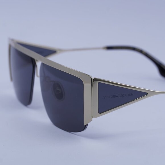 Victoria Beckham VB250S 714 Sunglasses Gold Rectangle Frame, Grey Lenses - Picture 2 of 10